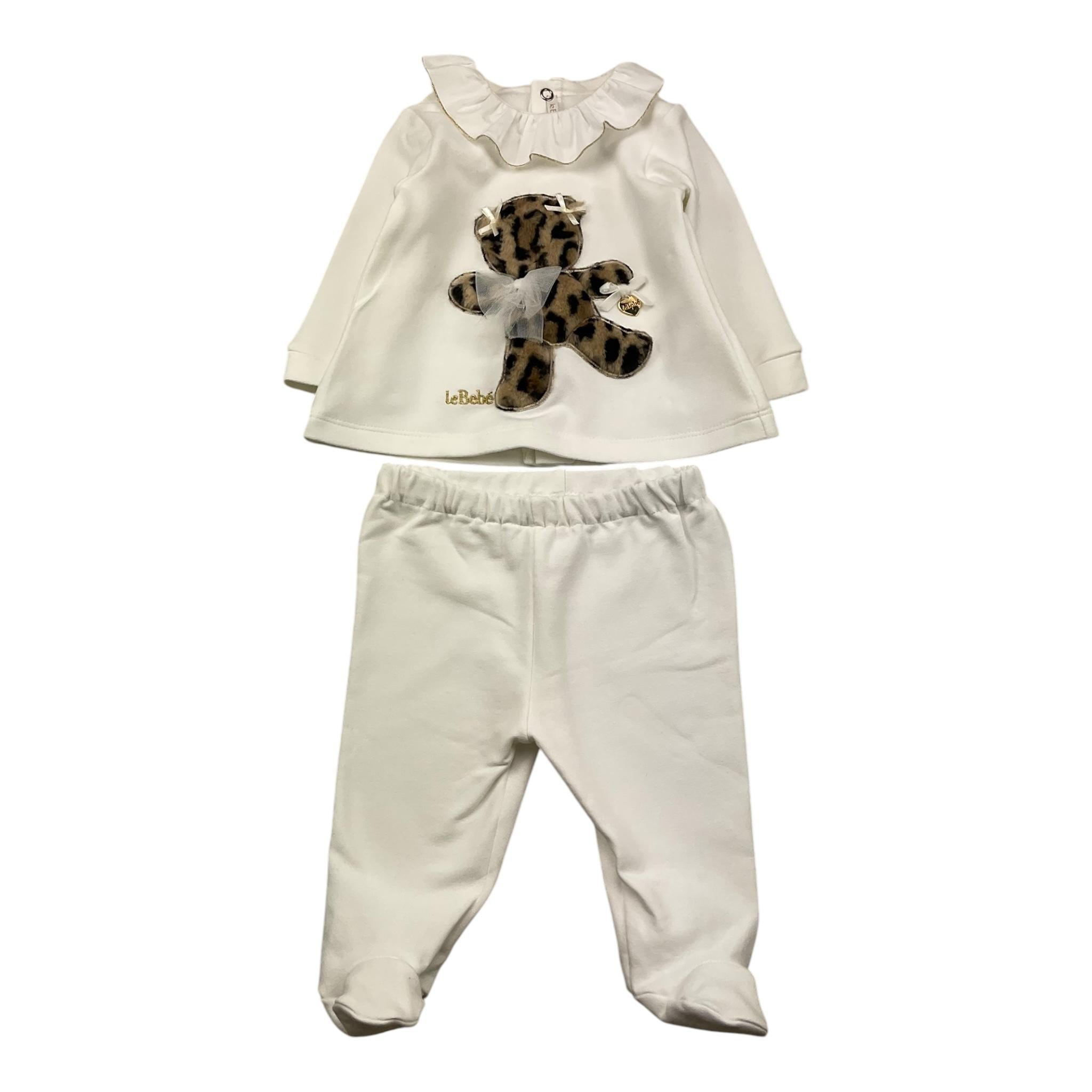 LE BEBE' completo 2pz maglia-ghettina tinta unita Bianco per Neonata LBG6031 BIANCO LE BEBE' 