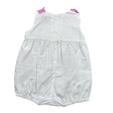 Ilfarobimbi Pagliaccetto Tinta Unita con Fiori per Neonata IFN50962 BIANCO ILFAROBIMBI 