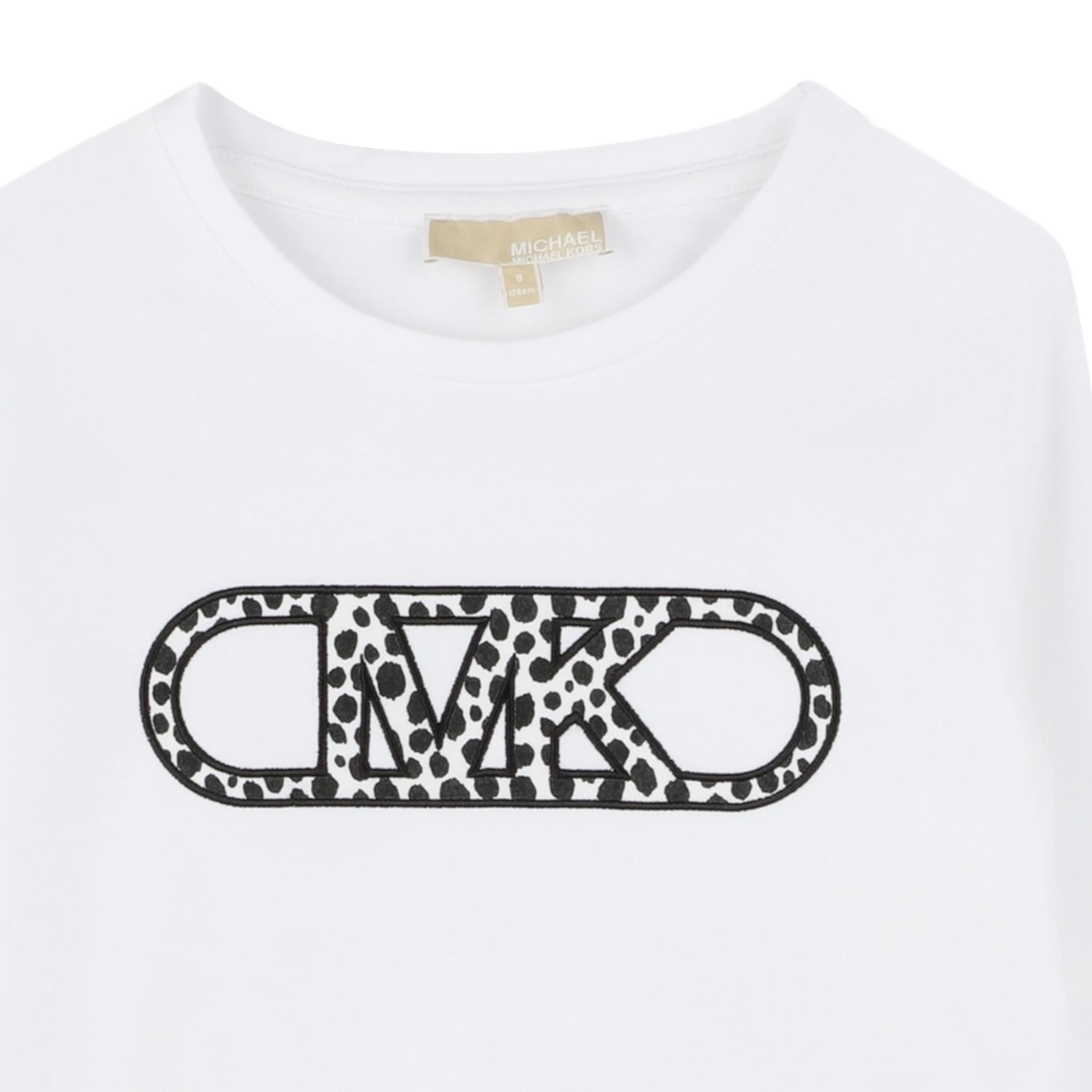 Michael Kors Shirt Girocollo Tinta Unita con Logo per Bambina R30316 BIANCO MICHAEL KORS 