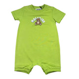 Moschino Pagliaccetto Tinta Unita con Stampa per Neonata MTY022 VERDE MOSCHINO 