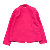 Relish Solid Color Jacket With Fuchsia Buttons For Girls