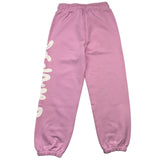 Disclaimer Solid Color Tracksuit Pants With Contrast Print Pink For Girls