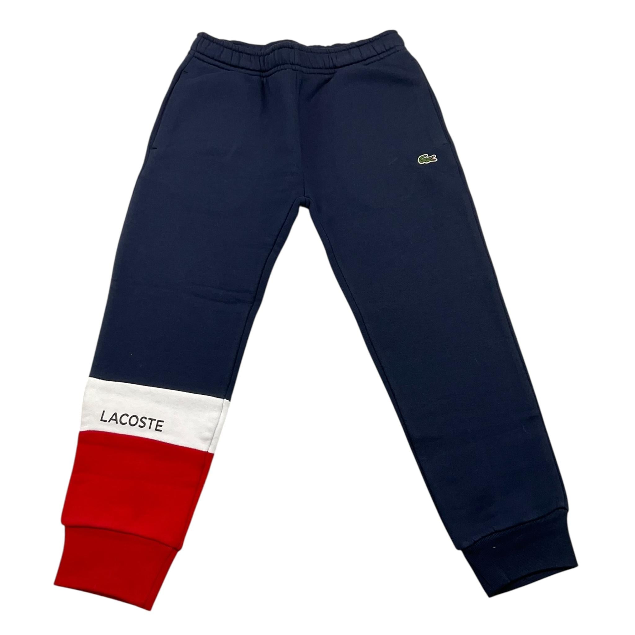 LA COSTE pantalone tuta tinta unita con stampa Blu per Bambino XJ3788 BLU LA COSTE 
