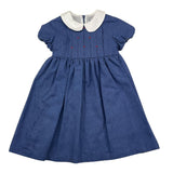 ILFAROBIMBI abito mezza manica tinta unita con colletto in contrasto Blu per Bambina IFB50545 BLU ILFAROBIMBI 