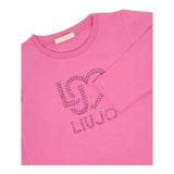 Liu Jo Shirt Tinta Unita Girocollo con Brillantini per Neonata KF4029X ROSA LIU JO 