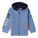 SARABANDA felpa tinta unita con cappuccio e zip Azzurro per Bambino 0A145 AZZURRO SARABANDA 