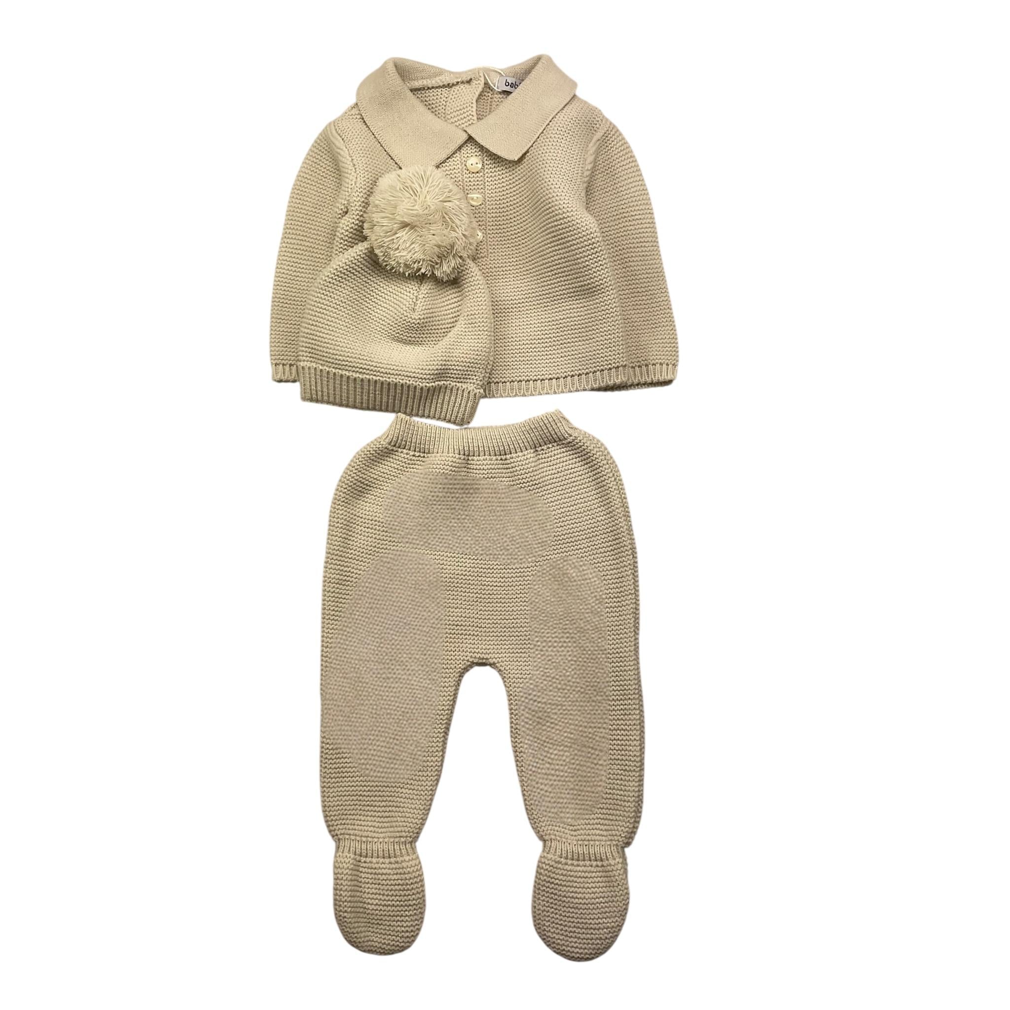 BABIDU completo 3pz maglia-ghettina-cappello Beige per Neonato 52759 BEIGE BABIDU 