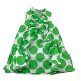 Miss Grant White Polka Dot Solid Dress for Girls