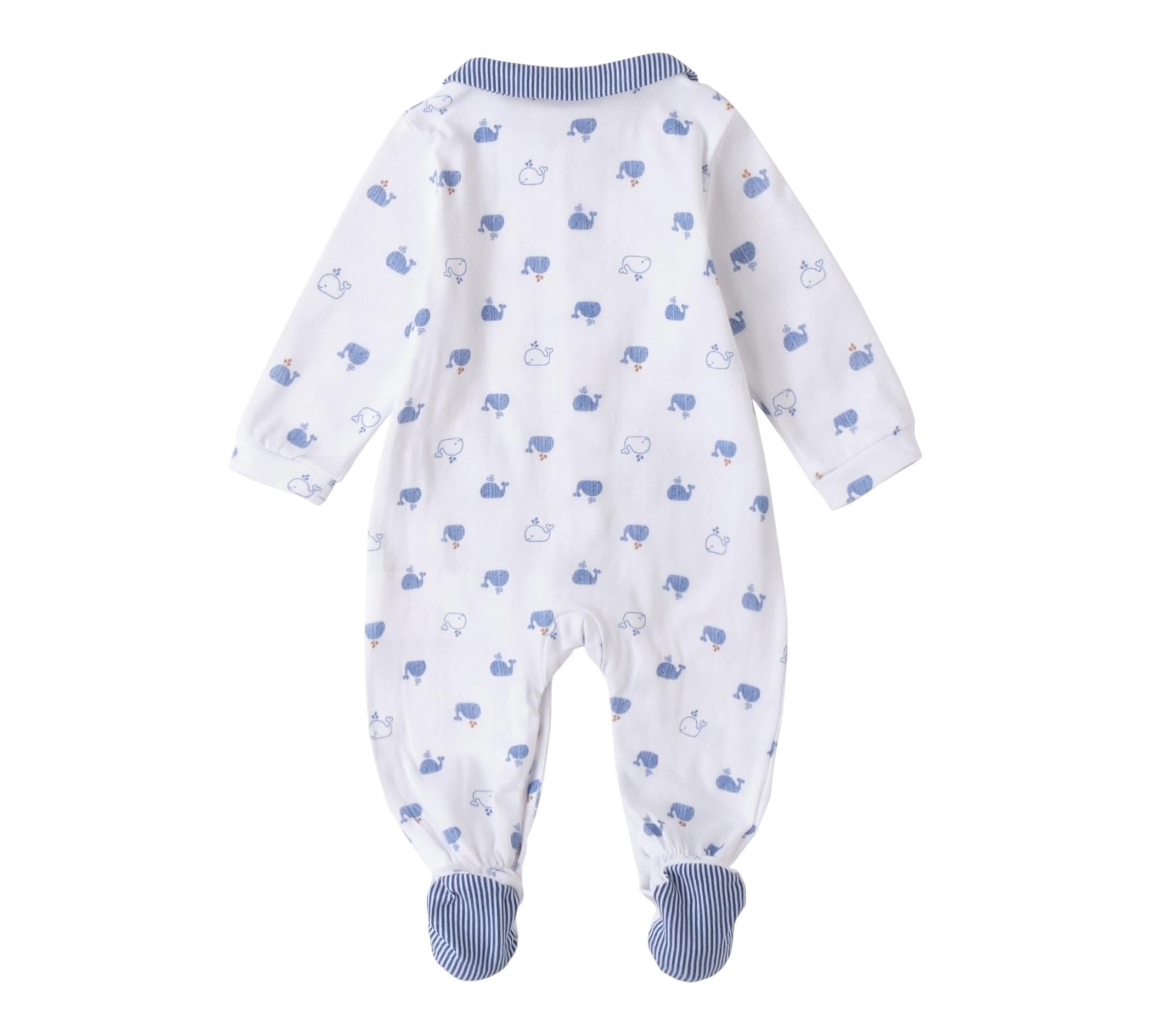 Minibanda Tutina Manica Lunga Tinta Unita con Stampe per Neonato 3B669 BIANCO MINIBANDA 