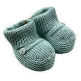 Little Bear Two-Tone Aqua Green Baby Booties