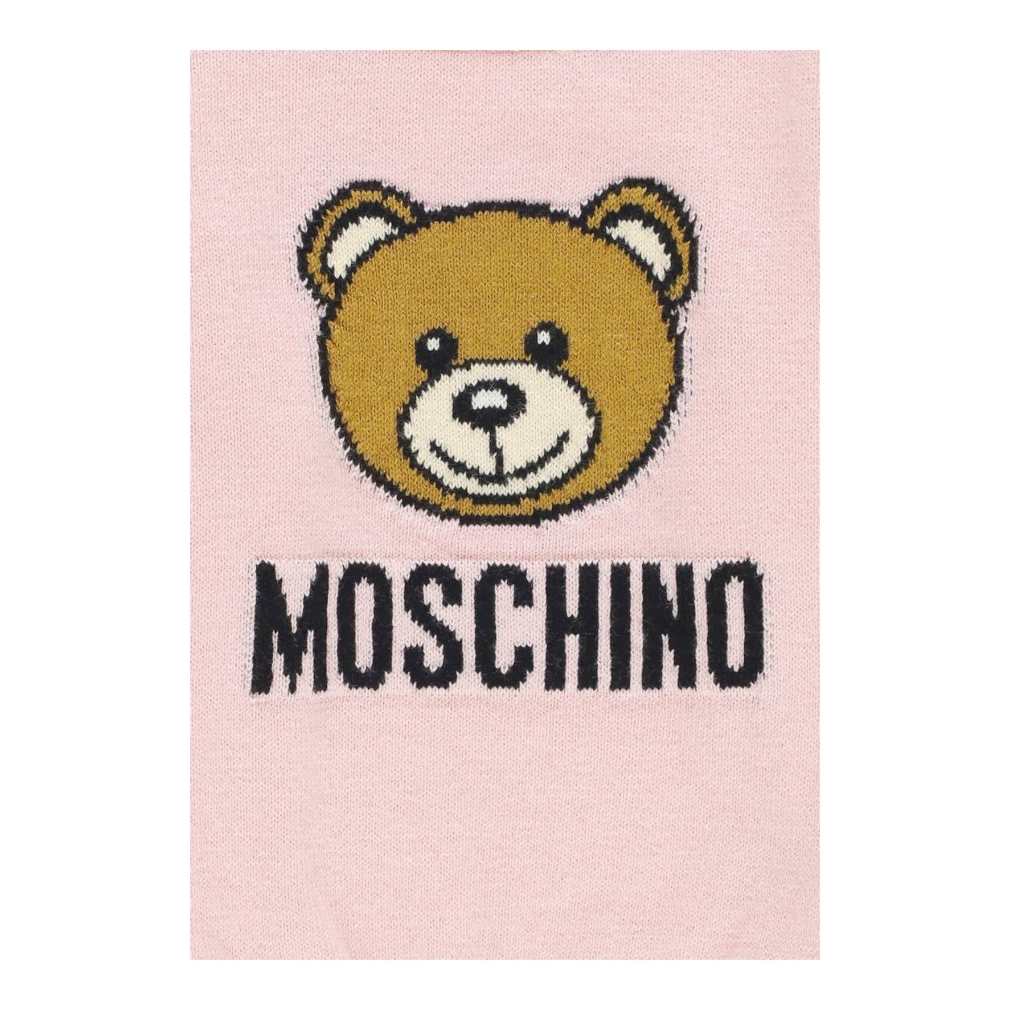 MOSCHINO maglia girocollo tinta unita con stampa in contrasto Rosa per Neonata MYW00JAX ROSA MOSCHINO 