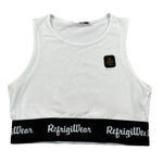 Refrigiwear Top Tinta Unita con Elastico Logato per Bambina 341YRFJS25X BIANCO REFRIGIWEAR 