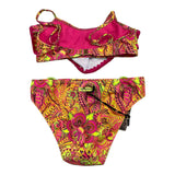 4Giveness 2-Piece Solid Color Swimsuit with Pink Bandeau and Briefs for Girls