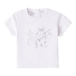 Minibanda T-Shirt Girocollo Tinta Unita con Brillantini per Neonata 0B211 BIANCO MINIBANDA 