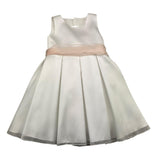 Bella Brilli Solid Color Ceremony Dress With White Belt For Girls
