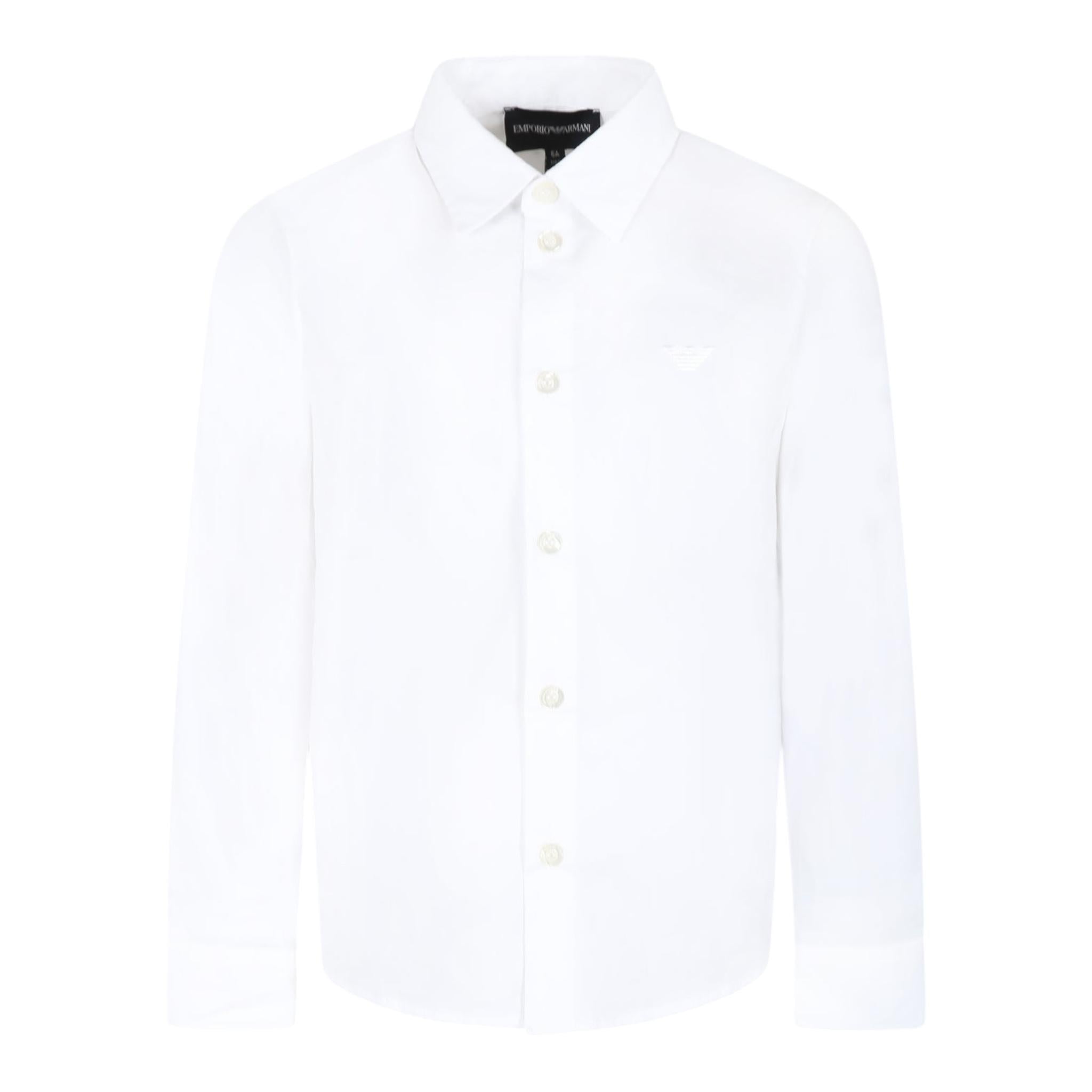EMPORIO ARMANI camicia tinta unita con logo Bianco per Bambino 8N4CJ0 BIANCO EMPORIO ARMANI 