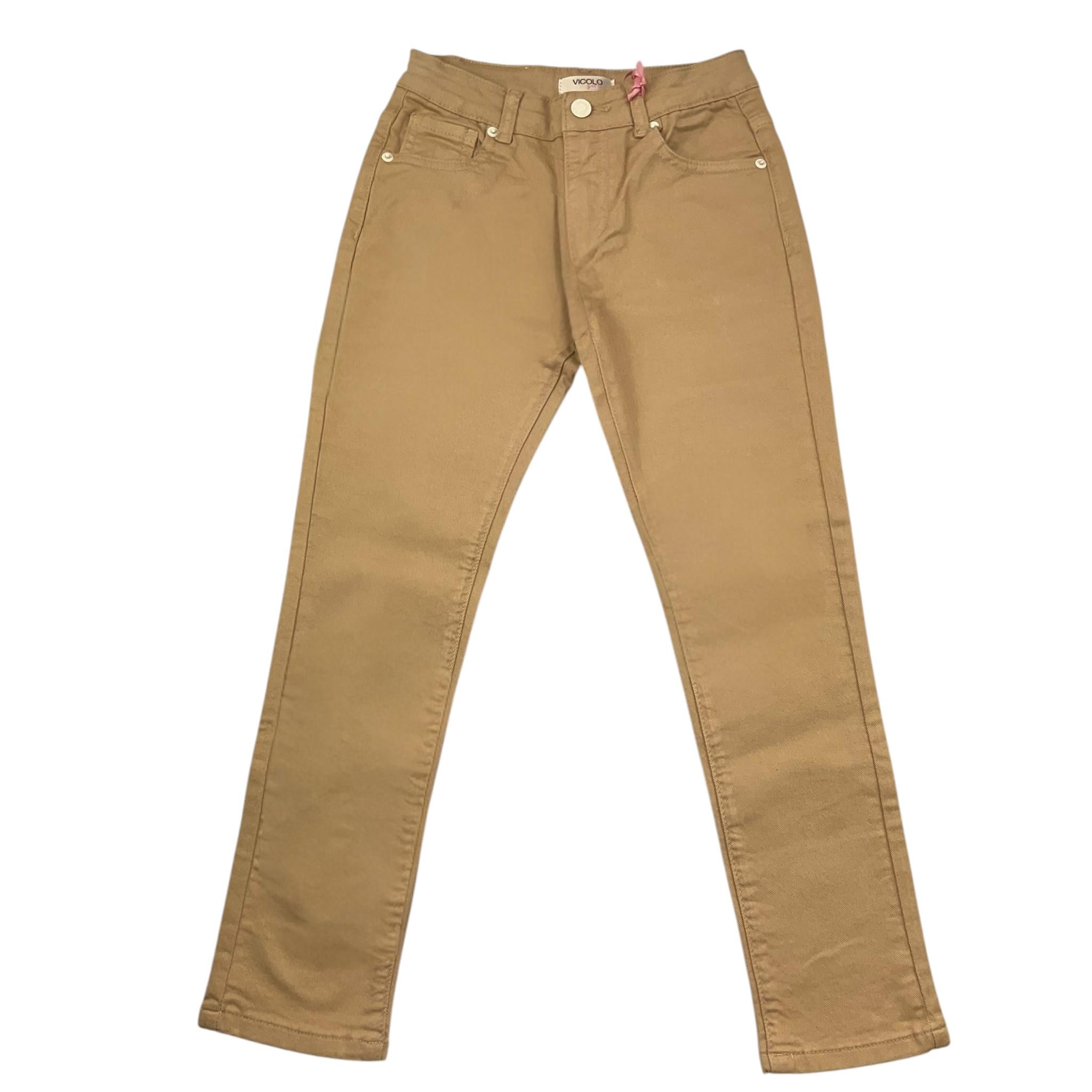 Vicolo Pantalone Tinta Unita con Girovita Regolabile per Bambina 3145D00023 BEIGE VICOLO 