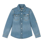 Guess Camicia Manica Lunga In Denim per Bambino N5RH05D5K80JX AZZURRO GUESS 
