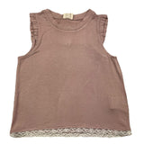 Caffe' D'Orzo Solid Color Pink Lurex Crew Neck Tank Top For Girls