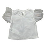 Miss Grant T-Shirt Girocollo Tinta Unita con Applicazioni per Neonata MG1335 BIANCO MISS GRANT 
