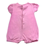 Lalalu' Solid Color Romper With Pink Print For Newborn Baby Girl