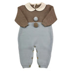BABY LORD tutina bicolore con applicazioni Marrone/azzurro per Neonato 343 MARRONE/AZZURRO BABY LORD 