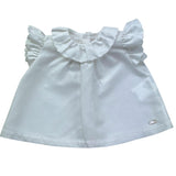 Le Bebe' Camicia Tinta Unita con Rouches per Neonata LBG6399 BIANCO LE BEBE' 
