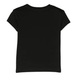 Balmain Solid Color Crew Neck T-Shirt With Glitter Print Black For Girls