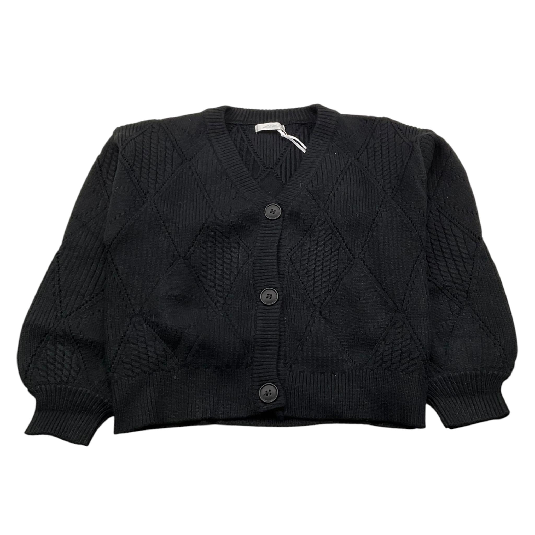 LU LU BY MISS GRANT cardigan tinta unita con ricami Nero per Bambina LL2976 NERO LU LU BY MISS GRANT 