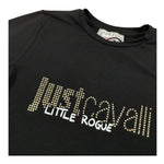Just Cavalli T-Shirt Girocollo Tinta Unita con Brillantini per Bambina JGP26175TS NERO JUST CAVALLI 