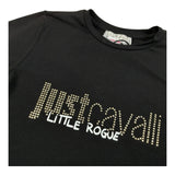 Just Cavalli T-Shirt Girocollo Tinta Unita con Brillantini per Bambina JGP26175TS NERO JUST CAVALLI 