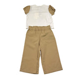 Twinset Completo 2 Pezzi T-Shirt-Pantalone Bicolore per Neonata 251GJ2429 BIANCO/BEIGE TWINSET 