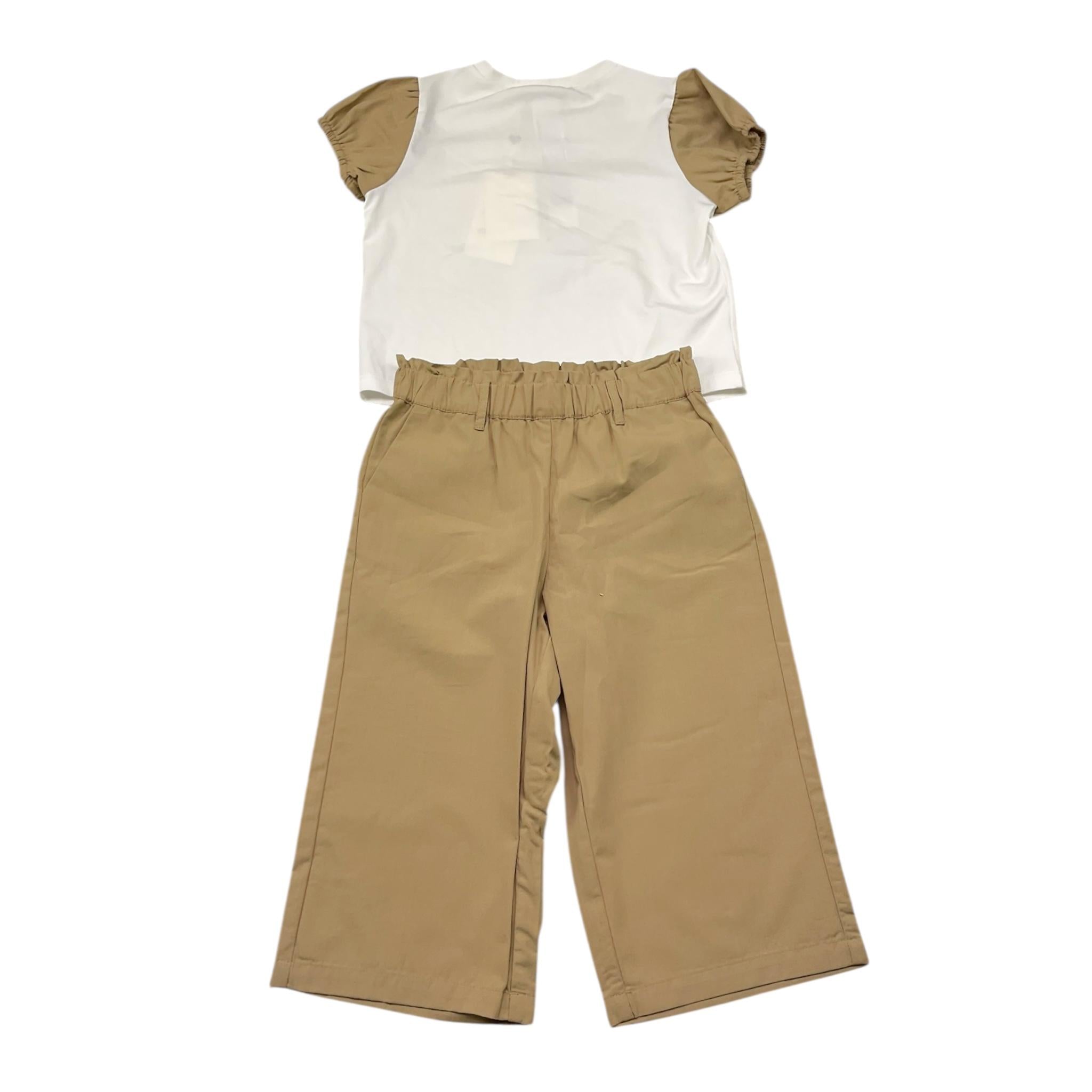 Twinset Completo 2 Pezzi T-Shirt-Pantalone Bicolore per Neonata 251GJ2429 BIANCO/BEIGE TWINSET 