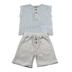 Lalalu' Completo 2 Pezzi Camicia-Bermuda per Neonato CCTL01G BIANCO/BEIGE LALALU' 