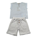 Lalalu' Completo 2 Pezzi Camicia-Bermuda per Neonato CCTL01G BIANCO/BEIGE LALALU' 