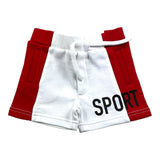 Dsquared2 Two-Tone Bermuda Shorts With Print Tracksuit Model White/Red For Newborns