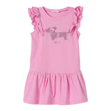 Liu Jo Abito tinta unita Giromanica con Brillantini Rosa per Neonata KA5091XX ROSA LIU JO 