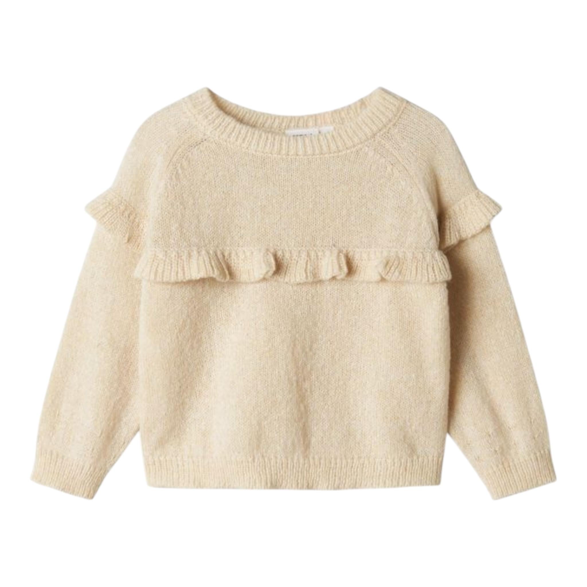 NAME IT maglia tinta unita girocollo con balze Panna per Bambina 13233168 PANNA NAME IT 