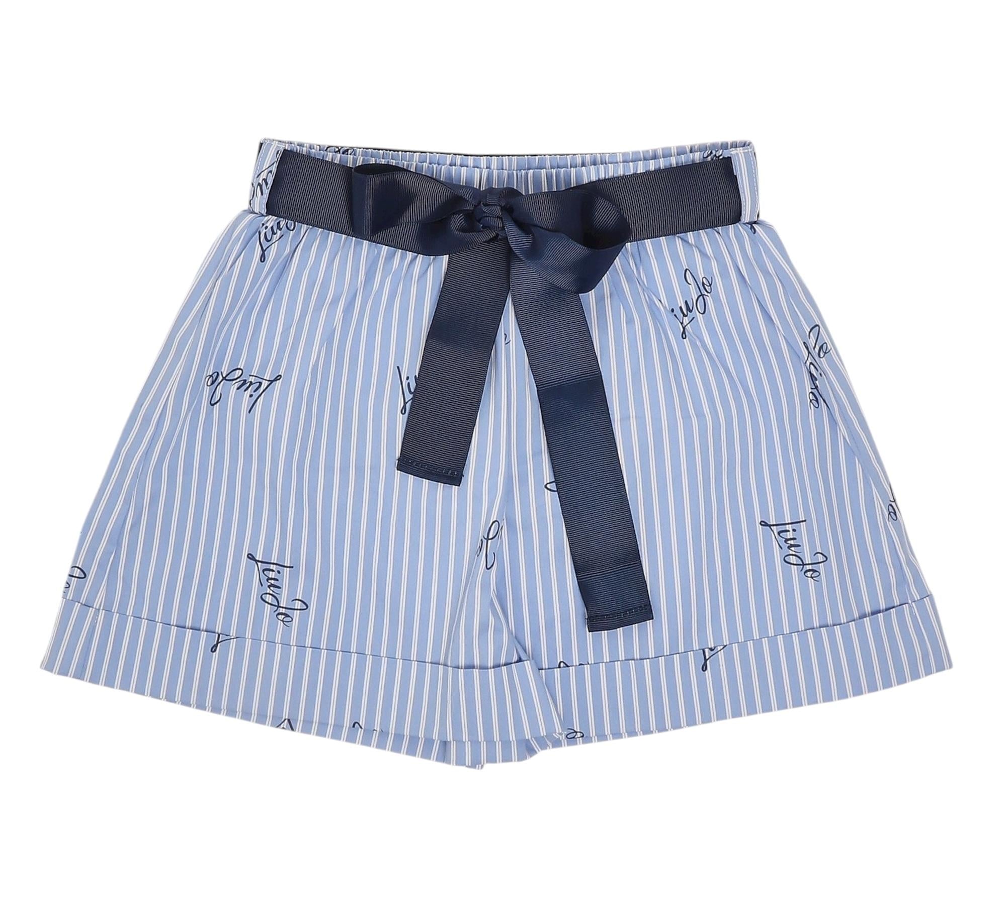 Liu Jo Short Tinta Unita con Fantasia A Righe per Bambina KA5143XX AZZURRO LIU JO 