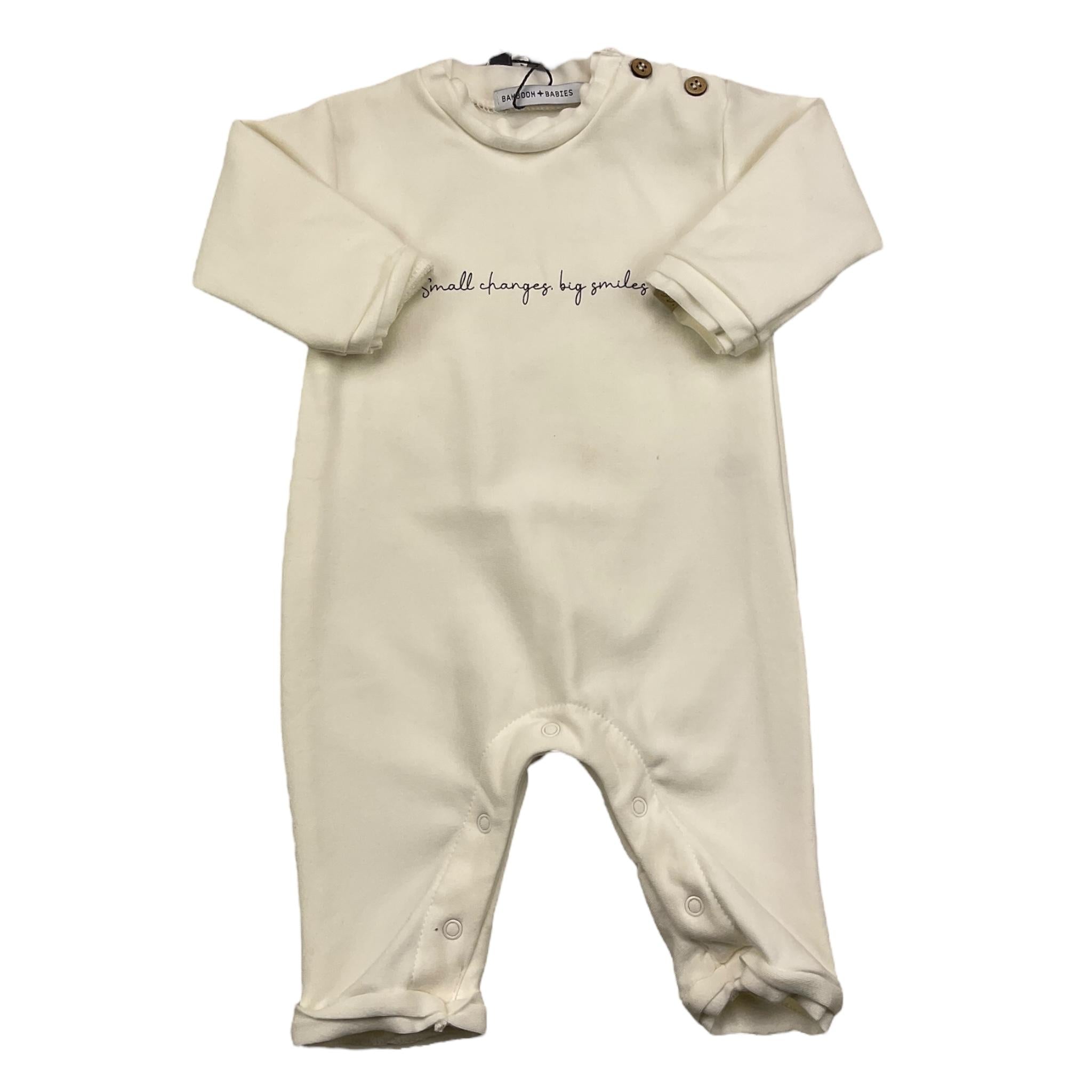 BAMBOOM+BABIES tutina manica lunga tinta unita con stampa in contrasto Panna per Neonato 702 PANNA BAMBOOM+BABIES 