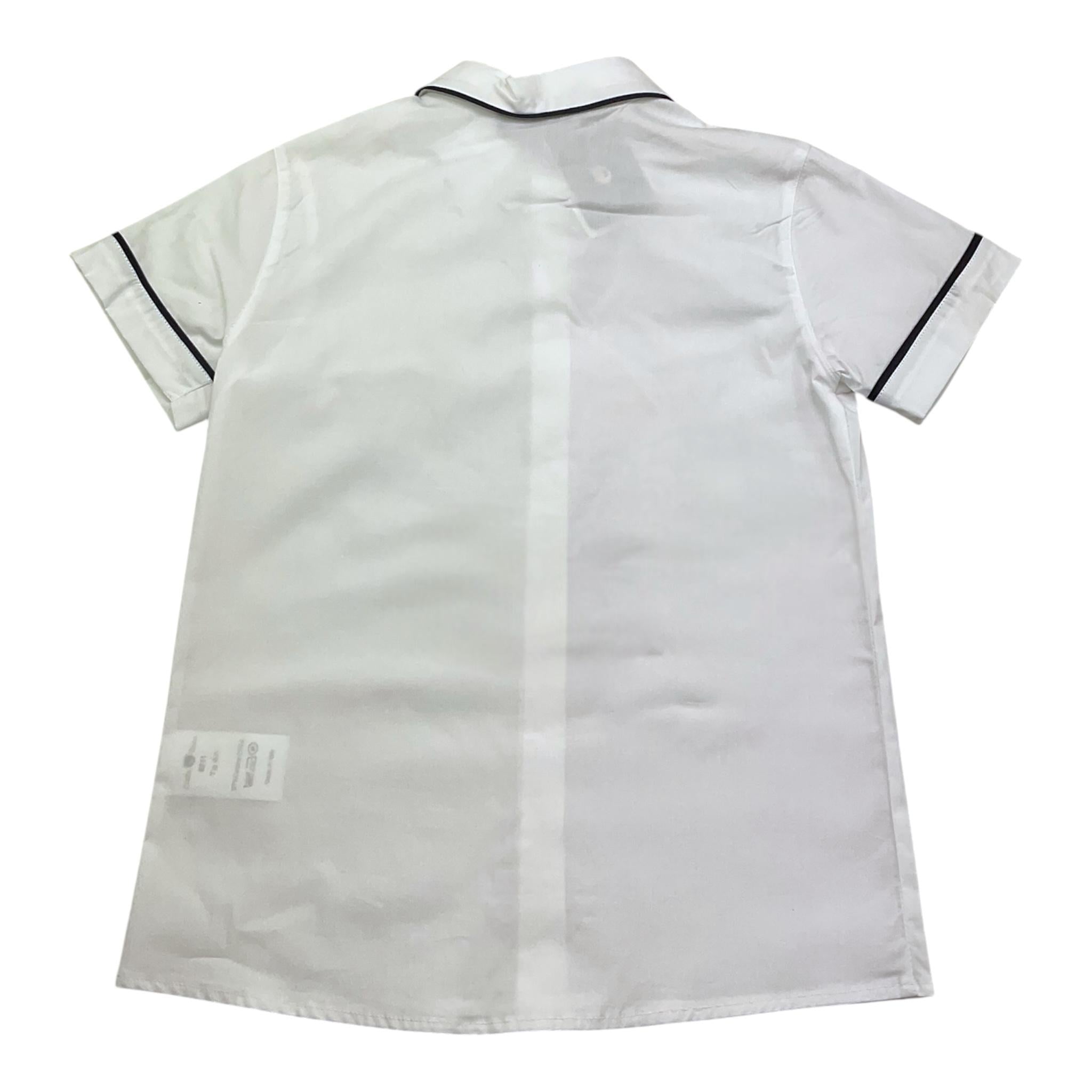 Little Bear Camicia Tinta Unita con Profili In Contrasto per Bambino 8211 BIANCO/BLU LITTLE BEAR 