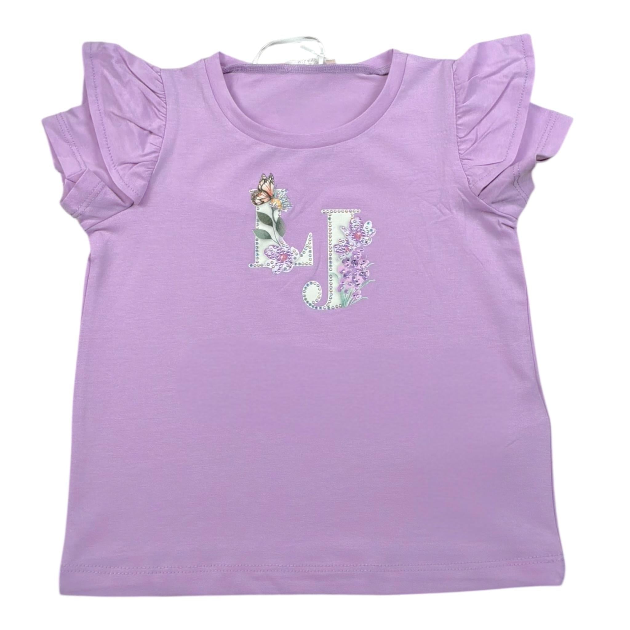 Liu Jo T-Shirt Tinta Unita con Brillantini per Neonata KA5092XXN LILLA LIU JO 