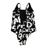 Dsquared2 One Piece Swimsuit Solid Color Logo Black For Girls