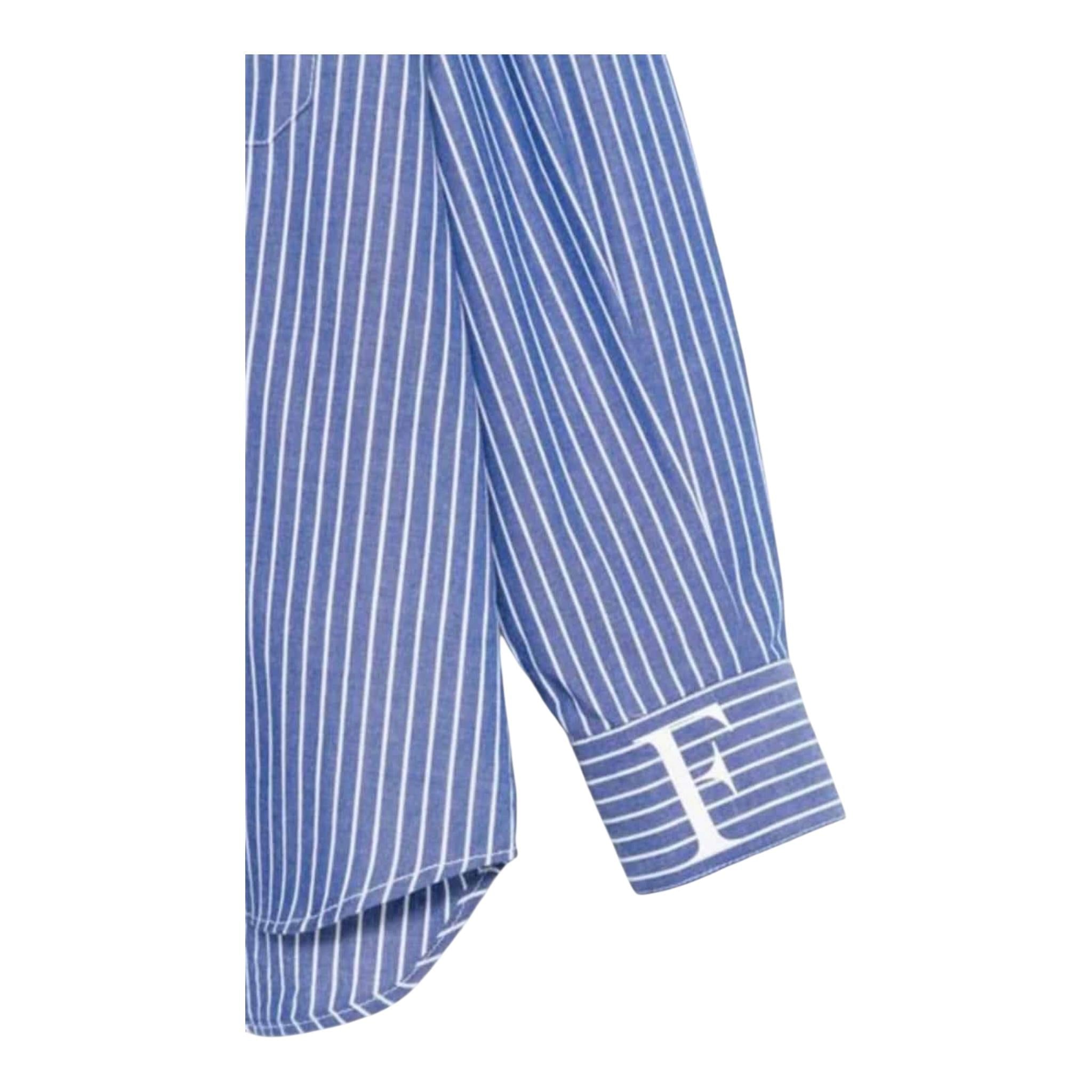 ELISABETTA FRANCHI camicia tinta unita con fantasia a righe Azzurro per Bambina EFCA243 AZZURRO ELISABETTA FRANCHI 