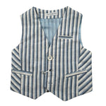 Manuel & Frank Gilet Tinta Unita con Fantasia A Righe per Neonato MF5271L BIANCO MANUEL & FRANK 