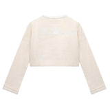 Miss Blumarine Plain Jacket With Cream Applique For Girls
