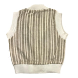 Le Bebe' Solid Color Vest with Beige Striped Pattern for Newborns