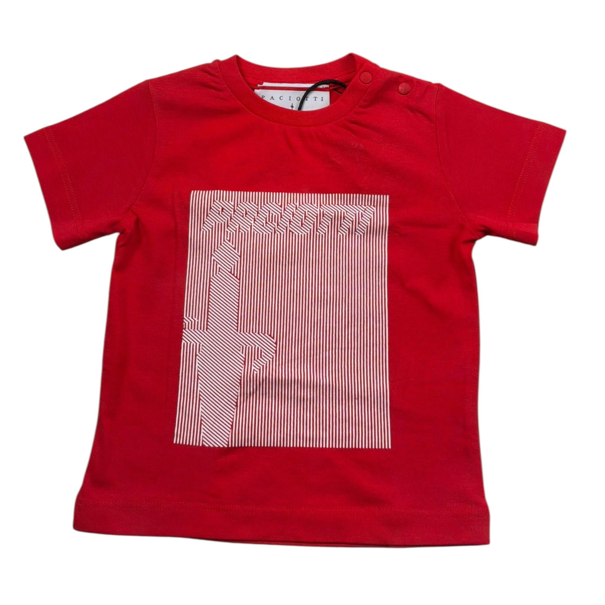 Cesare Paciotti T-Shirt Girocollo Tinta Unita con Stampa per Neonato TSP3164BN ROSSO CESARE PACIOTTI 