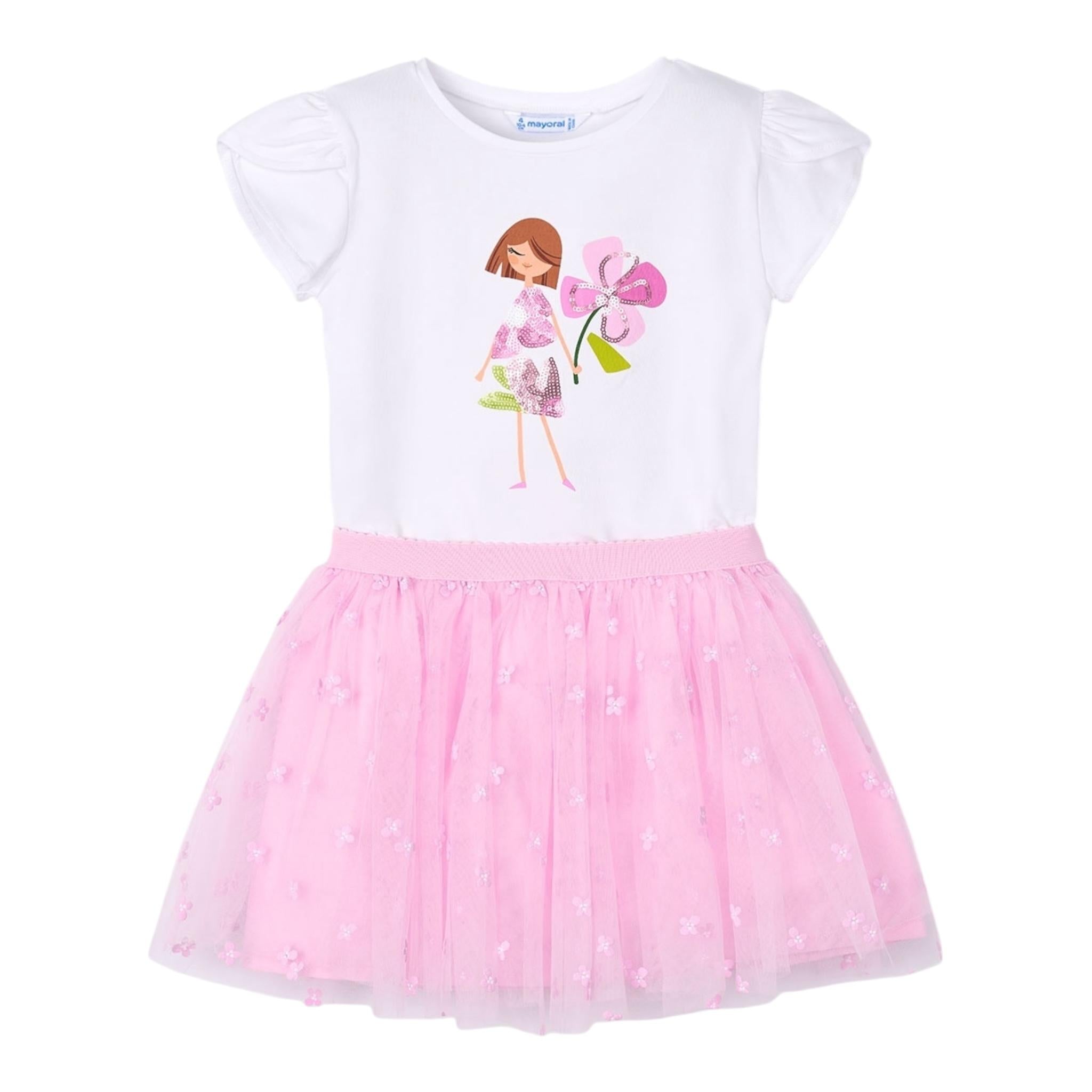 Mayoral Completo 2 Pezzi T-Shit-Gonna Bicolore per Bambina 3946 BIANCO/ROSA MAYORAL 