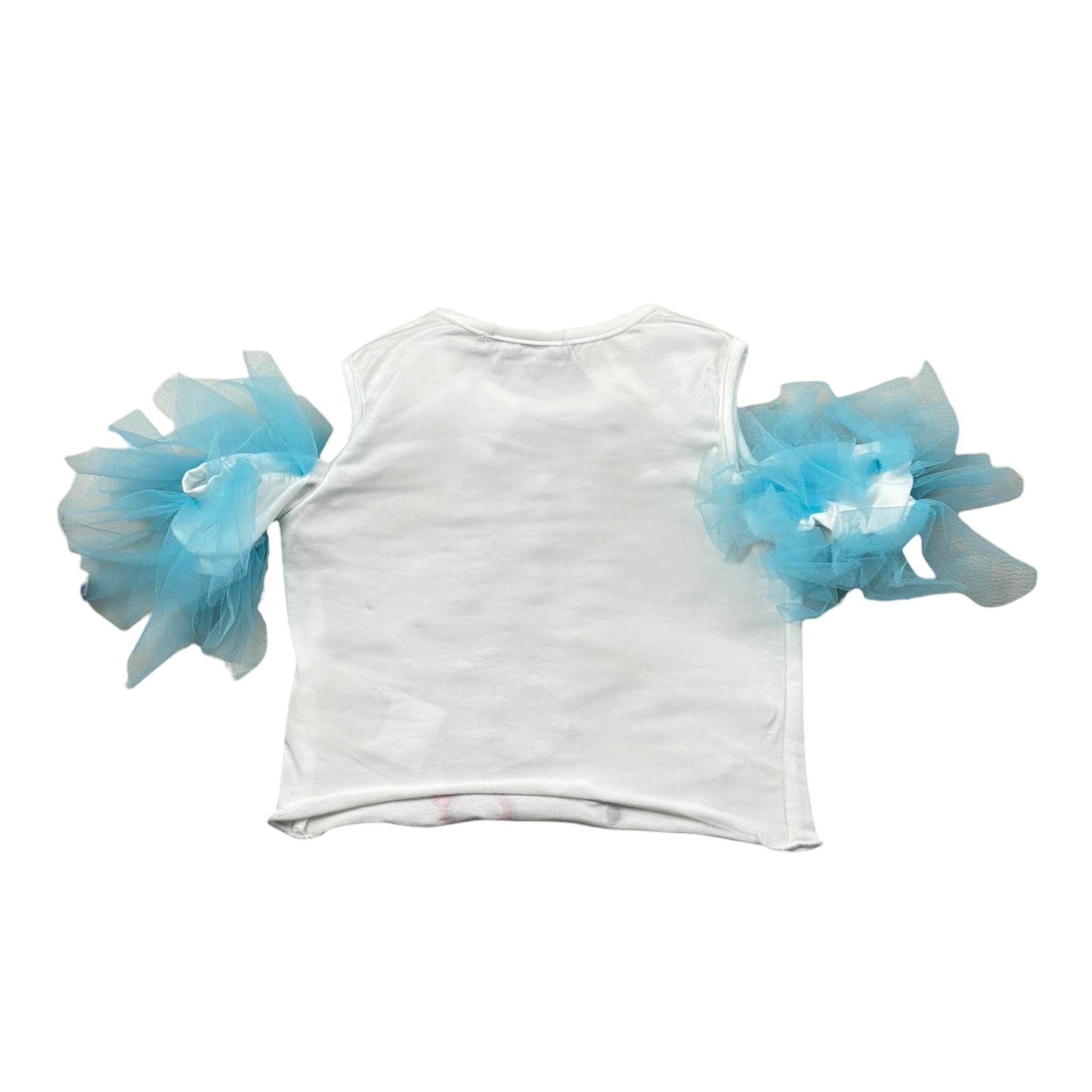 Miss Grant T-Shirt Girocollo Tinta Unita con Stampa per Neonata MG1318N BIANCO MISS GRANT 